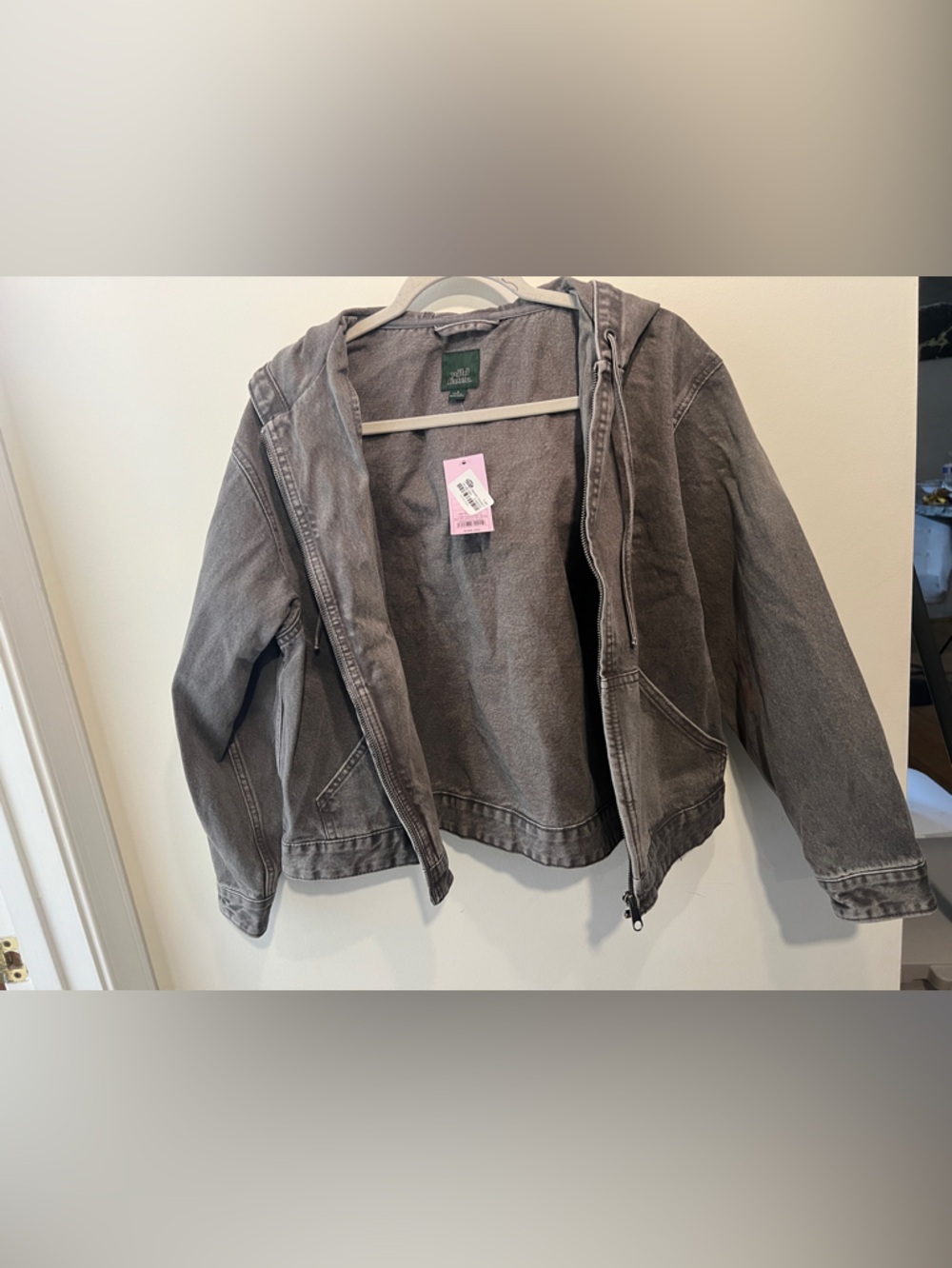 wild fable Men's Gray Hooded Denim Jacket